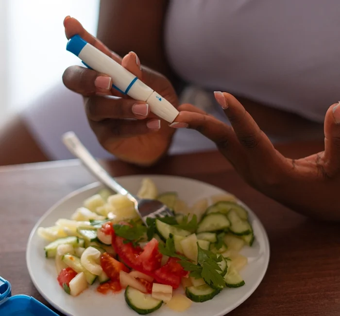 Person preparing a healthy meal