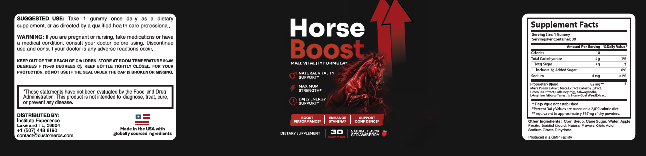 Horse Boost product label and supplement facts
