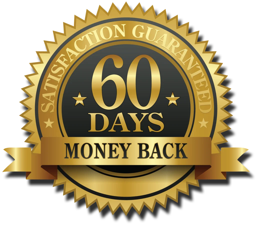 60-day satisfaction guarantee seal supplied by the seller
