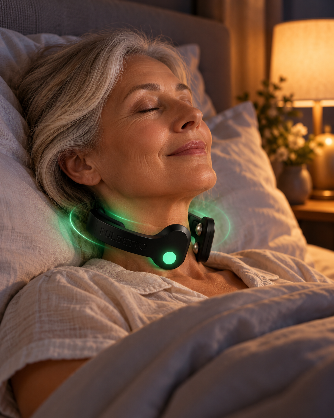 Pulsetto FIT during an evening relaxation routine