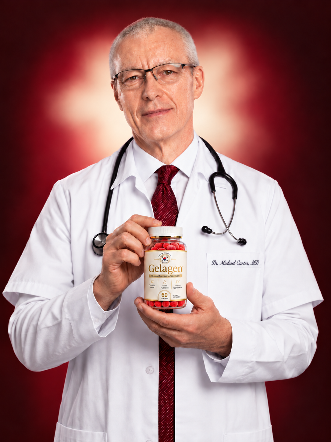 Professional holding a bottle of Gelagen™